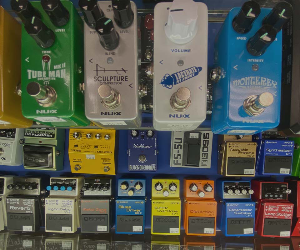 image of effects pedals at WestSide Music