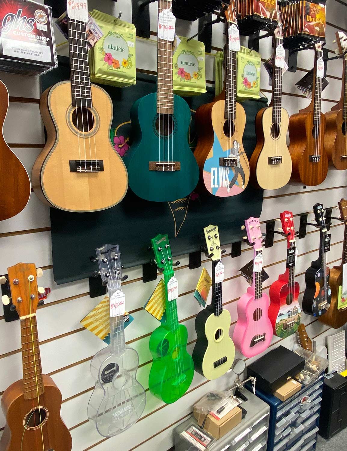 image of ukuleles for sale at WestSide Music